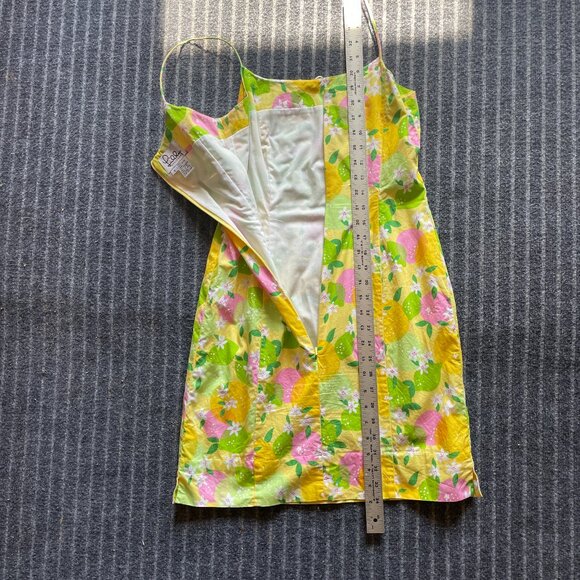 Lilly Pulitzer spaghetti strap dress. Citrus Lemonade Theme Size 4 Cotton - Picture 4 of 7